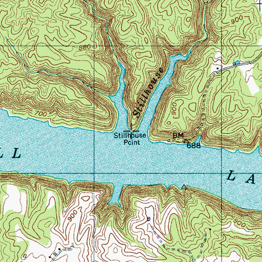 Topographic Map of Stillhouse Point, TN