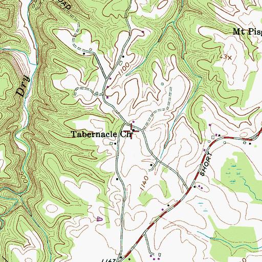 Topographic Map of Tabernacle Church (historical), TN