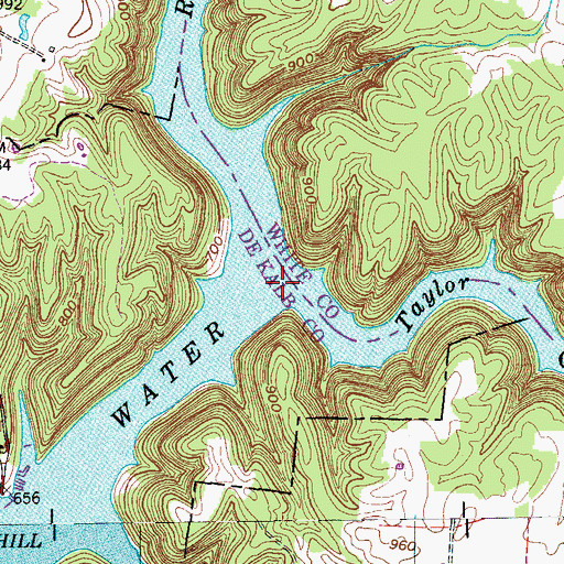 Topographic Map of Taylor Creek, TN