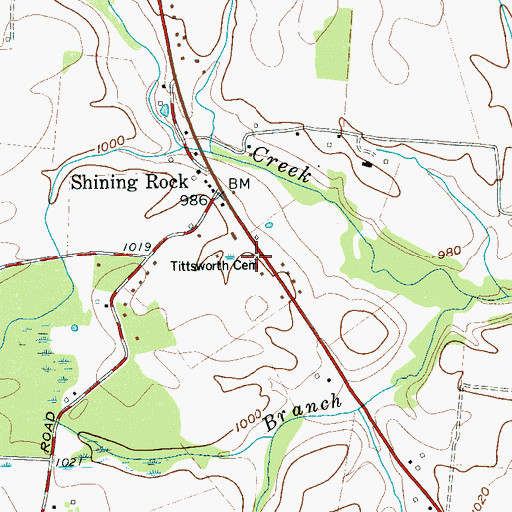 Topographic Map of Tittsworth Cemetery, TN