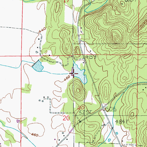 Topographic Map of Riser Dam, AL