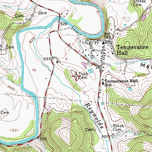 Topographic Map of Tubb Cemetery, TN