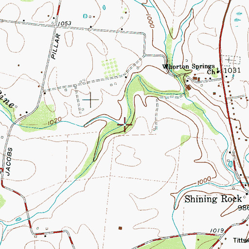 Topographic Map of Turner Branch, TN