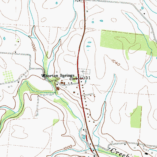 Topographic Map of Whorton Springs Church, TN
