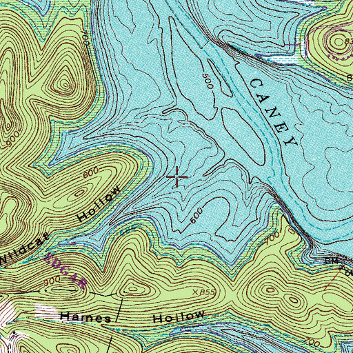 Topographic Map of Wildcat Hollow, TN