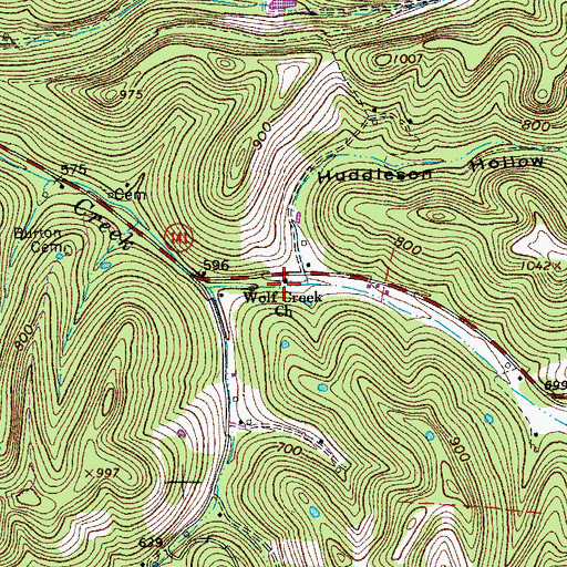 Topographic Map of Wolf Creek Baptist Church, TN