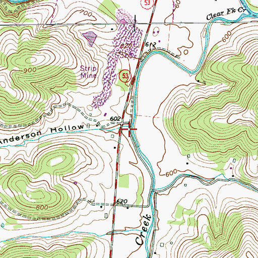 Topographic Map of Anderson Hollow, TN