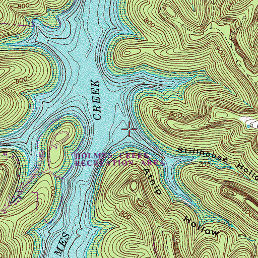 Topographic Map of Atnip Hollow, TN