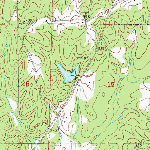 Topographic Map of Wedowee Club Lake Dam, AL