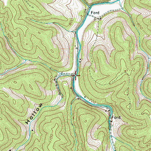 Topographic Map of Big Hollow, TN