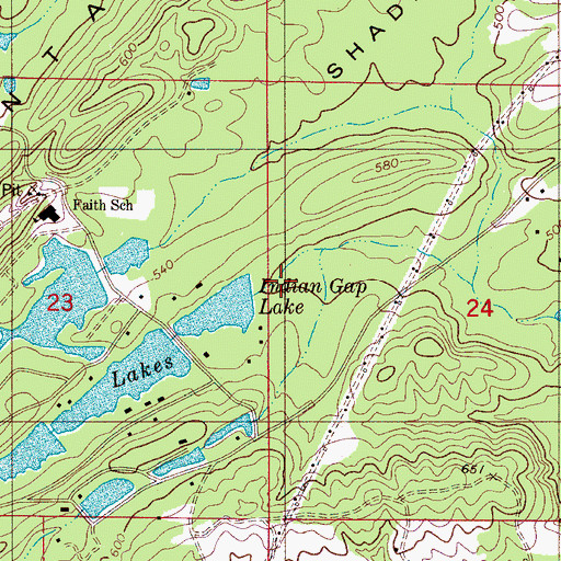 Topographic Map of Indian Gap Lake Dam, AL