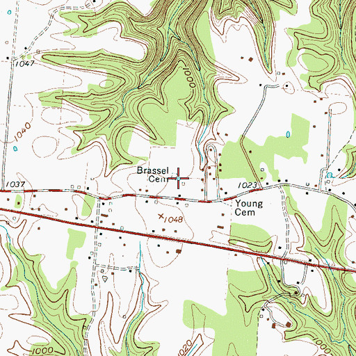 Topographic Map of Brassel Cemetery, TN