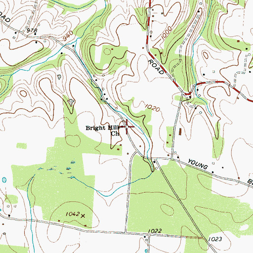 Topographic Map of Bright Hill Church, TN