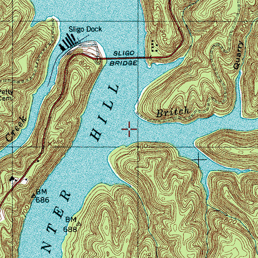Topographic Map of Britch Creek, TN