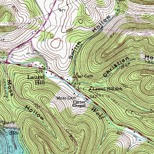 Topographic Map of Carr Cemetery, TN