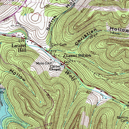 Topographic Map of Carter Chapel, TN