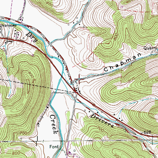 Topographic Map of Chapman Hollow, TN