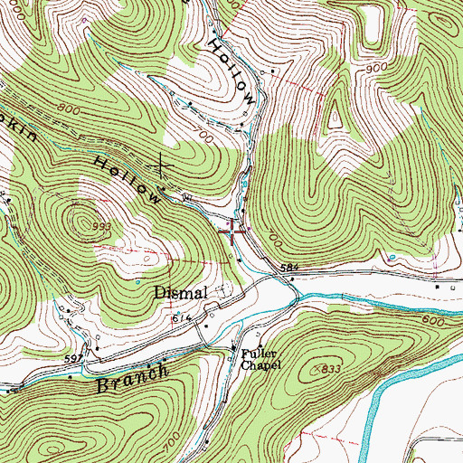 Topographic Map of Clayborne Hollow, TN