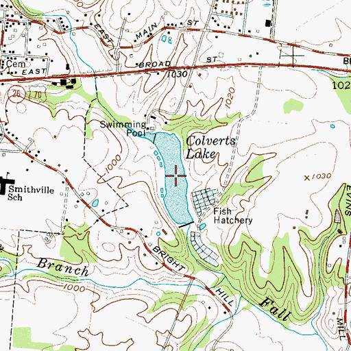 Topographic Map of Colverts Lake, TN