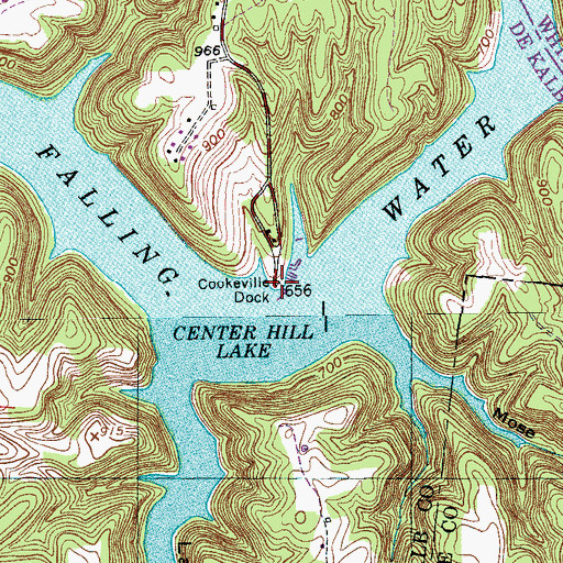 Topographic Map of Cookville Dock, TN