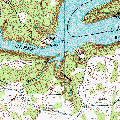 Topographic Map of Cooney Hollow, TN