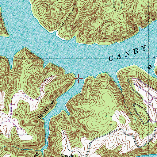 Topographic Map of Copper Cave Hollow, TN
