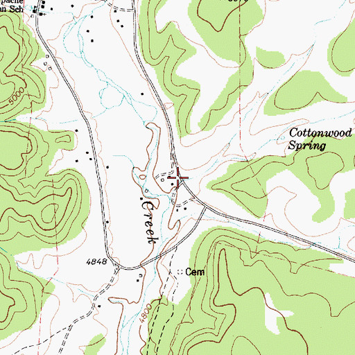 Topographic Map of V Eighteen Wash, AZ