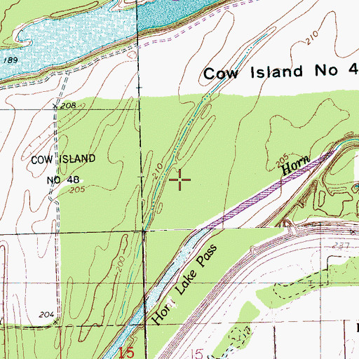 Topographic Map of Cow Island Number Forty-eight, TN