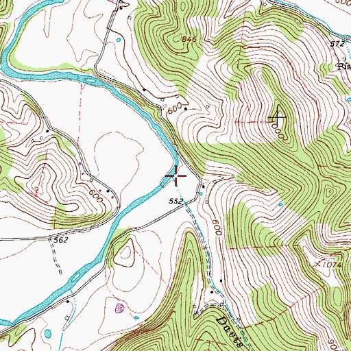 Topographic Map of Davis Branch, TN