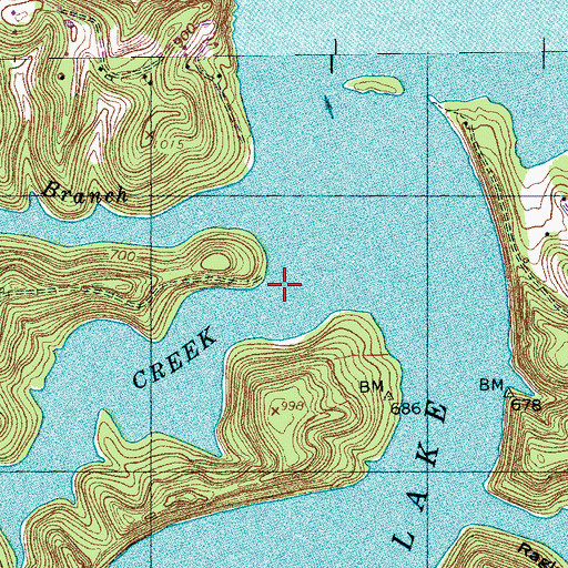 Topographic Map of Eagle Creek, TN