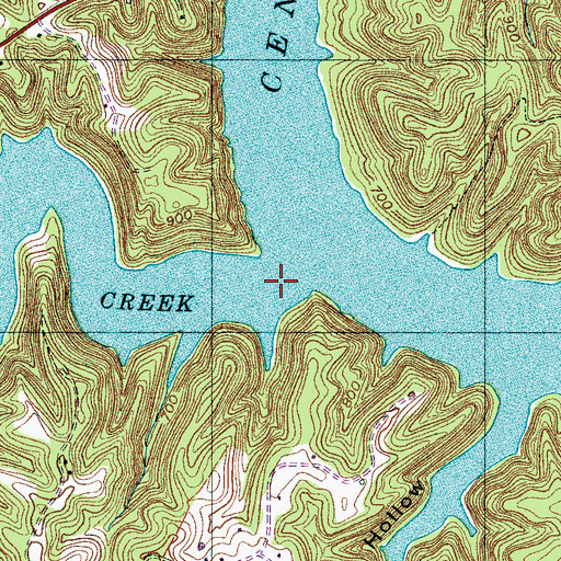 Topographic Map of Fall Creek, TN