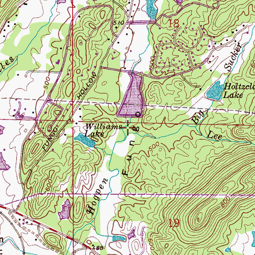Topographic Map of Caddell Lake, AL