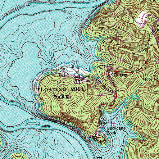 Topographic Map of Floating Mill Park, TN