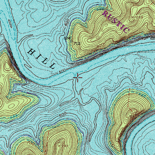 Topographic Map of Holmes Creek, TN