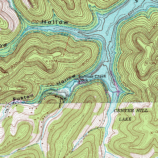 Topographic Map of Holmes Creek Dock, TN