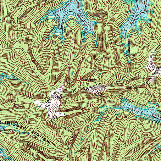 Topographic Map of Hullett Cemetery, TN