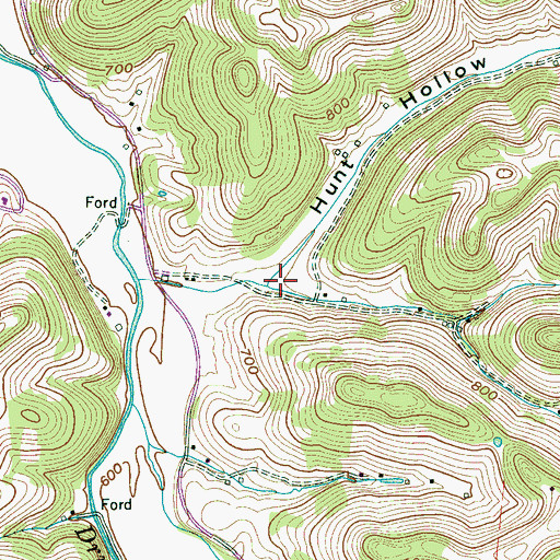 Topographic Map of Hunt Hollow, TN