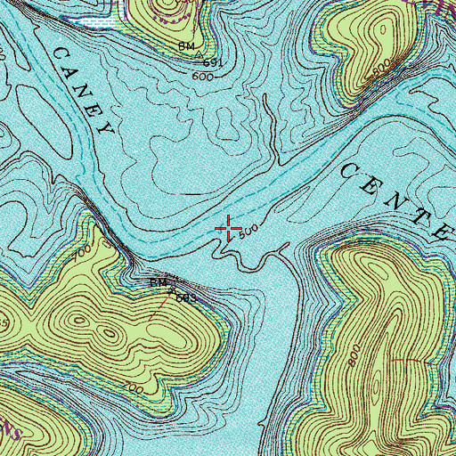 Topographic Map of Indian Creek, TN