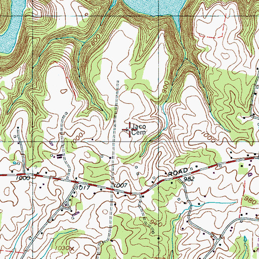 Topographic Map of Jaco Cemetery, TN