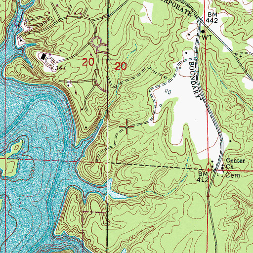Topographic Map of Yacht Club Bay Lake Number 15, AL