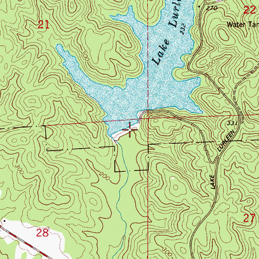 Topographic Map of Lake Lurleen Dam, AL