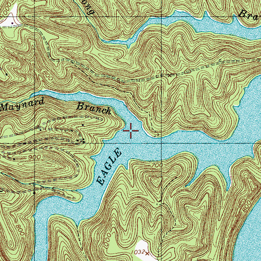 Topographic Map of Maynard Branch, TN
