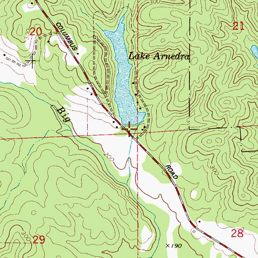 Topographic Map of Lake Anedna Dam, AL