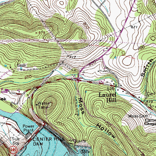 Topographic Map of Moss Hollow, TN