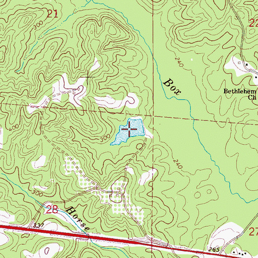 Topographic Map of Harless Lake, AL