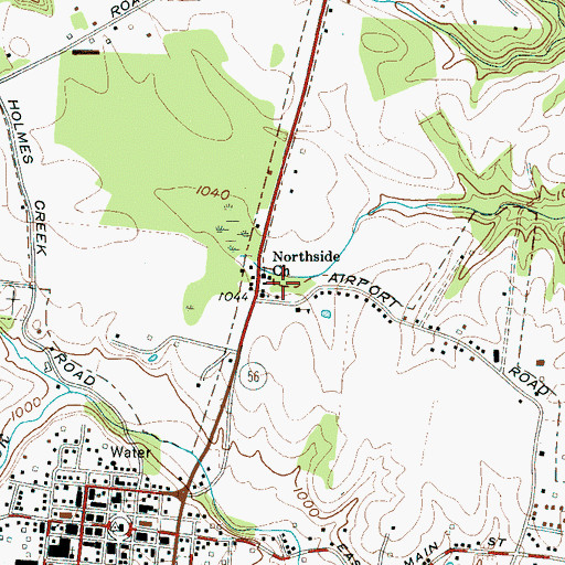 Topographic Map of Northside Church, TN