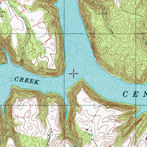 Topographic Map of Pine Creek, TN