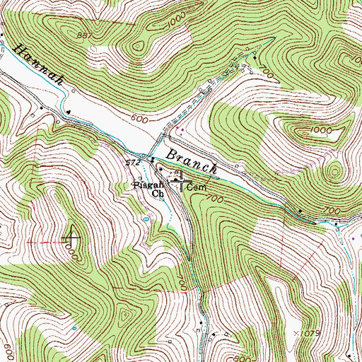 Topographic Map of Pisgah Church, TN