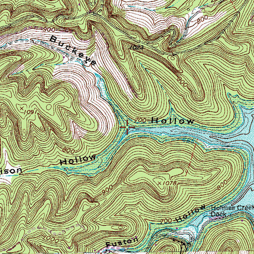 Topographic Map of Poison Hollow, TN