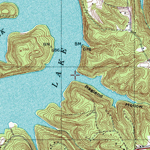 Topographic Map of Ragland Hollow, TN